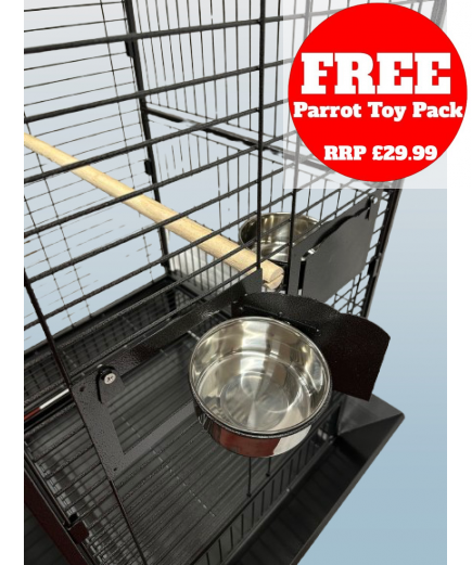 Parrot-Supplies Oakland Open Top Parrot Cage Black